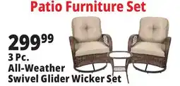 Ocean State Job Lot All-Weather Swivel Glider Wicker Set offer