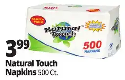 Ocean State Job Lot Natural Touch Napkins offer