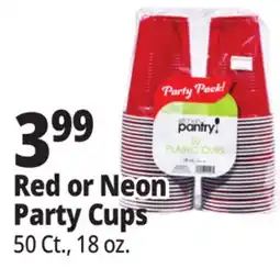 Ocean State Job Lot Red or Neon Party Cups offer