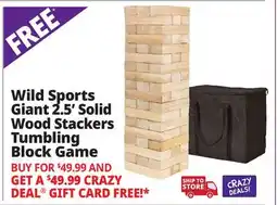 Ocean State Job Lot Wild Sports Giant 2.5' Solid Wood Stackers Tumbling Block Game offer