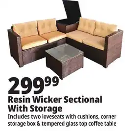 Ocean State Job Lot Resin Wicker Sectional With Storage offer