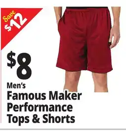 Ocean State Job Lot Famous Maker Performance Tops & Shorts offer