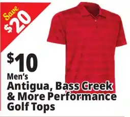 Ocean State Job Lot Men's Antigua Bass Creek & More Performance Golf Tops offer