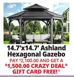 Ocean State Job Lot 14.7'x14.7' Ashland Hexagonal Gazebo offer