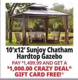 Ocean State Job Lot 10'x12' Sunjoy Chatham Hardtop Gazebo offer