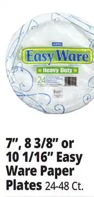 Ocean State Job Lot 7, 8 3/8 or 10 1/16 Easy Ware Paper Plates offer