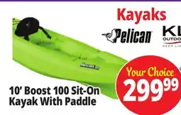 Ocean State Job Lot 10' Boost 100 Sit-On Kayak With Paddle offer