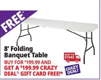 Ocean State Job Lot 8' Folding Banquet Table offer