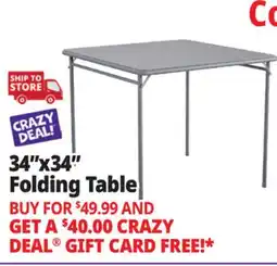 Ocean State Job Lot 34x34 Folding Table offer