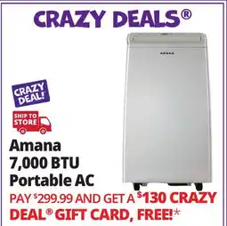 Ocean State Job Lot Amana 7,000 BTU Portable AC offer