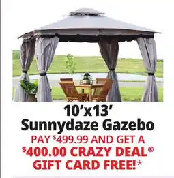 Ocean State Job Lot 10'x13' Sunnydaze Gazebo offer