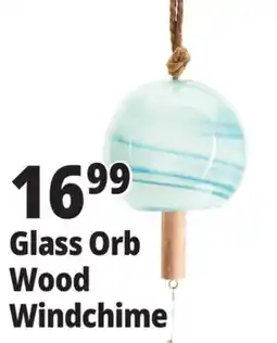 Ocean State Job Lot Glass Orb WoodWood Windchime offer