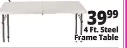 Ocean State Job Lot 4 Ft. Steel Frame Table offer