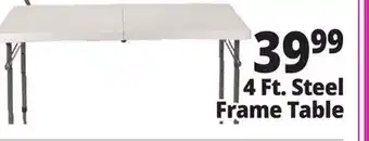 Ocean State Job Lot 4 Ft. Steel Frame Table offer
