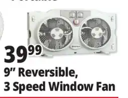 Ocean State Job Lot 9 Reversible, 3 Speed Window Fan offer