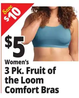 Ocean State Job Lot Women's 3 Pk. Fruit of the Loom Comfort Bras offer
