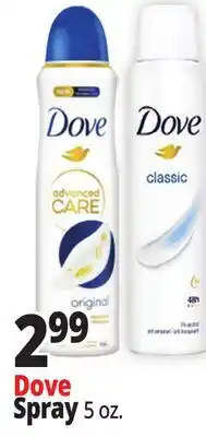 Ocean State Job Lot Dove Spray Deodorants offer
