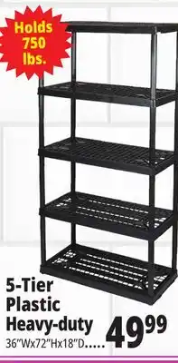Ocean State Job Lot 5-Tier Plastic Heavy-duty Shelving offer