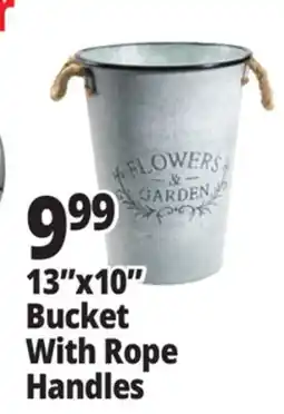 Ocean State Job Lot 13x10 Bucket With Rope Handles offer