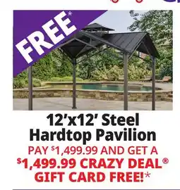Ocean State Job Lot 12'x12' Steel Hardtop Pavilion offer