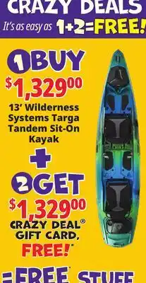 Ocean State Job Lot 13' Wilderness Systems Targa Tandem Sit-On Kayak offer