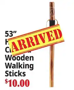 Ocean State Job Lot 53 Hand Crafted Wooden Walking Sticks offer