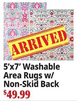 Ocean State Job Lot 5'x7' Washable Area Rugs w/ Non-Skid Back offer