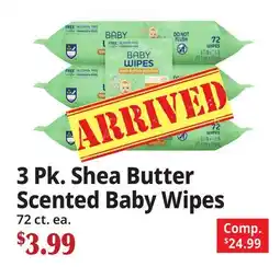Ocean State Job Lot 3 Pk. Shea Butter Scented Baby Wipes offer