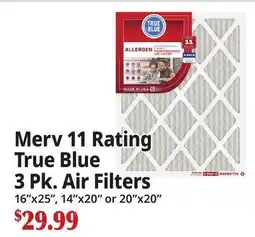 Ocean State Job Lot Merv 11 Rating True Blue 3 Pk. Air Filters offer