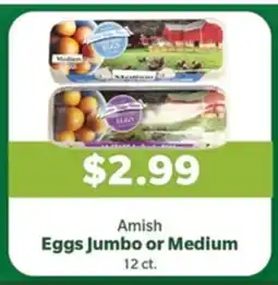 Living Fresh Market Amish Eggs Jumbo or Medium offer