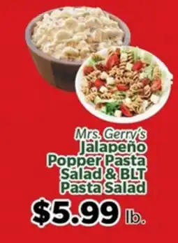 Living Fresh Market Mrs. Gerry's Jalapeño Popper Pasta Salad & BLT Pasta Salad offer