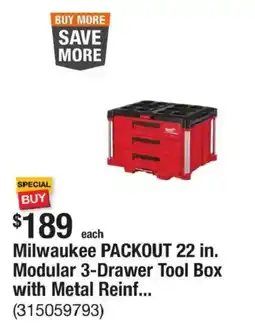 The Home Depot Milwaukee drawer toolbox offer