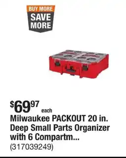 The Home Depot Milwaukee deep small box organizer offer