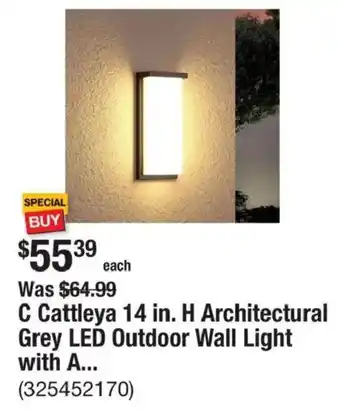 C Cattleya H Architectural Grey LED Outdoor Wall Light