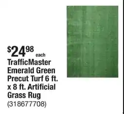 The Home Depot Traffic Master Emerald Green Precut Turf Artificial Grass Rug offer