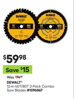 Lowe's 12-in 40T/80T 2-Pack Combo Saw Blades offer