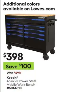 Lowe's 46-in 9-Drawer Steel Mobile Work Bench offer