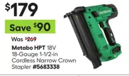 Lowe's 18V 18-Gauge 1-1/2-in Cordless Narrow Crown Stapler offer