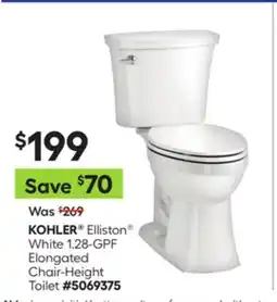 Lowe's Elliston White 1.28-GPF Elongated Chair-Height Toilet offer