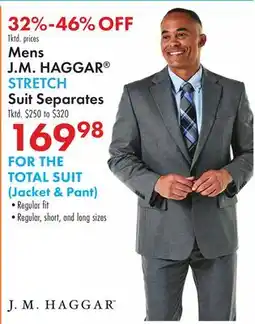 Boscov's Mens J. M. HAGGAR STRETCH Suit Separates offer