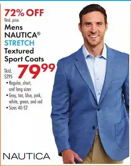 Boscov's Mens NAUTICA STRETCH Textured Sport Coats offer