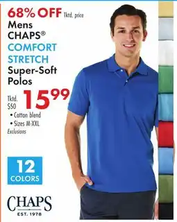 Boscov's Mens CHAPS COMFORT STRETCH Super-Soft Polos offer