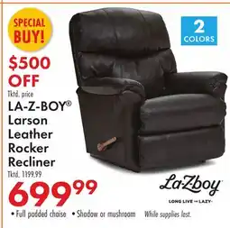 Boscov's LA-Z-BOY Larson Leather Rocker Recliner offer