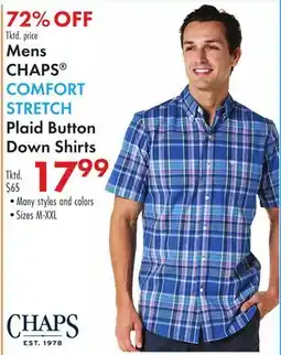 Boscov's Mens CHAPS COMFORT STRETCH Plaid Button Down Shirts offer