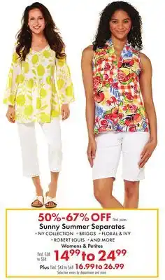 Boscov's Sunny Summer Separates offer