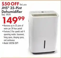 Boscov's JHS 35-Pint Dehumidifier offer