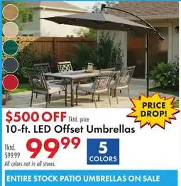Boscov's 10-ft. LED Offset Umbrellas offer