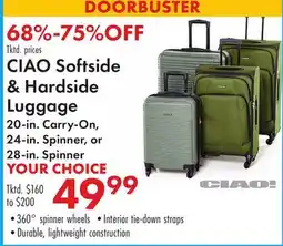 Boscov's CIAO Softside & Hardside Luggage offer
