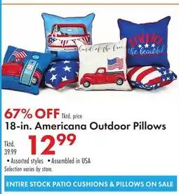 Boscov's 18-in. Americana Outdoor Pillows offer
