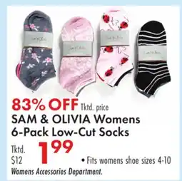 Boscov's SAM & OLIVIA Womens 6-Pack Low-Cut Socks offer